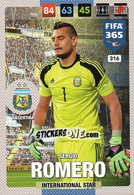 Sticker Sergio Romero - FIFA 365: 2016-2017. Adrenalyn XL n. 316 - Panini
