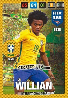 Sticker Willian - FIFA 365: 2016-2017. Adrenalyn XL - Panini