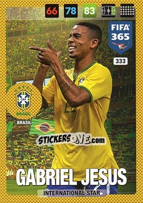 Sticker Gabriel Jesus - FIFA 365: 2016-2017. Adrenalyn XL - Panini