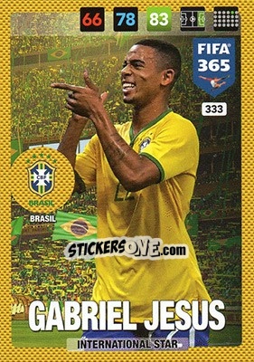 Cromo Gabriel Jesus - FIFA 365: 2016-2017. Adrenalyn XL - Panini