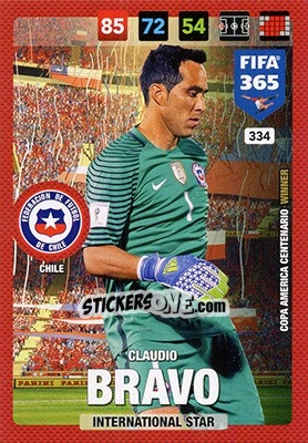 Sticker Claudio Bravo - FIFA 365: 2016-2017. Adrenalyn XL n. 334 - Panini