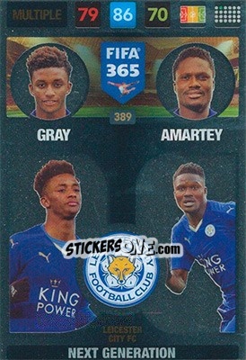 Sticker Gray / Amartey - FIFA 365: 2016-2017. Adrenalyn XL n. 389 - Panini
