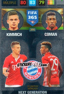 Sticker Kimmich / Coman - FIFA 365: 2016-2017. Adrenalyn XL n. 390 - Panini