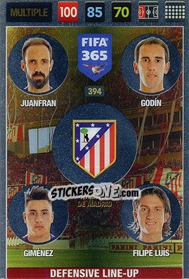 Sticker Juanfran / Godin / Giménez / Filipe Luís - FIFA 365: 2016-2017. Adrenalyn XL n. 394 - Panini