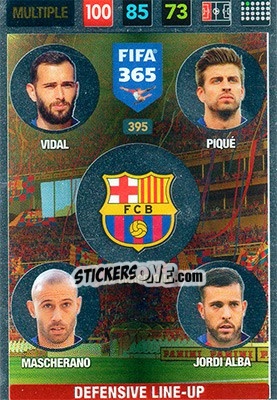 Sticker Aleix Vidal / Piqué / Mascherano / Jordi Alba - FIFA 365: 2016-2017. Adrenalyn XL n. 395 - Panini