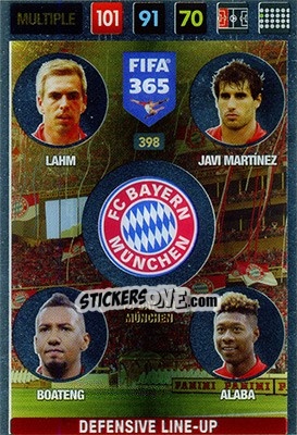 Cromo Lahm / Javi Martinez / Boateng / Alaba - FIFA 365: 2016-2017. Adrenalyn XL - Panini