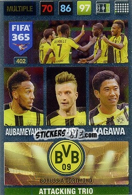 Sticker Aubameyang / Reus / Kagawa - FIFA 365: 2016-2017. Adrenalyn XL n. 402 - Panini