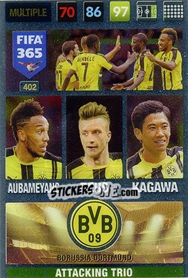 Cromo Aubameyang / Reus / Kagawa - FIFA 365: 2016-2017. Adrenalyn XL - Panini