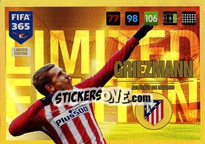 Sticker Antoine Griezmann - FIFA 365: 2016-2017. Adrenalyn XL n. LE-AG - Panini