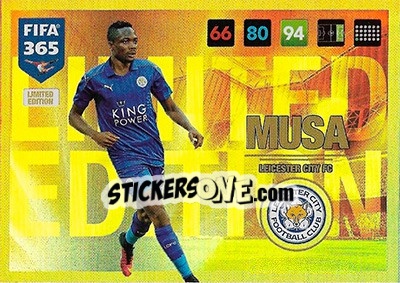 Sticker Ahmed Musa - FIFA 365: 2016-2017. Adrenalyn XL n. LE-AMU - Panini