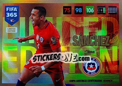 Sticker Alexis Sánchez - FIFA 365: 2016-2017. Adrenalyn XL n. LE-AS - Panini