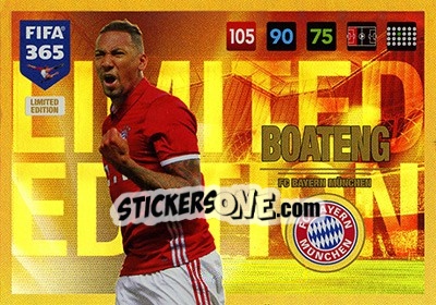 Sticker Jérôme Boateng - FIFA 365: 2016-2017. Adrenalyn XL n. LE-JB - Panini
