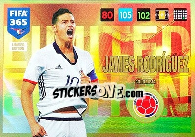 Sticker James Rodríguez - FIFA 365: 2016-2017. Adrenalyn XL n. LE-JR - Panini