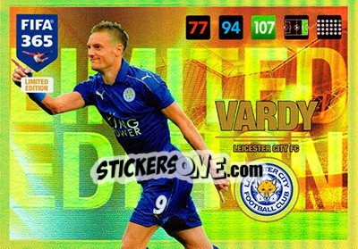 Sticker Jamie Vardy - FIFA 365: 2016-2017. Adrenalyn XL - Panini
