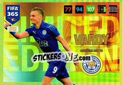 Sticker Jamie Vardy - FIFA 365: 2016-2017. Adrenalyn XL n. LE-JV - Panini