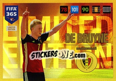Sticker Kevin De Bruyne - FIFA 365: 2016-2017. Adrenalyn XL n. LE-KDB - Panini