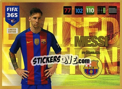 Sticker Lionel Messi - FIFA 365: 2016-2017. Adrenalyn XL n. LE-LM - Panini