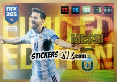 Sticker Lionel Messi - FIFA 365: 2016-2017. Adrenalyn XL n. LE-LMA - Panini
