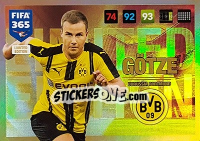 Sticker Mario Gotze - FIFA 365: 2016-2017. Adrenalyn XL n. LE-MG - Panini