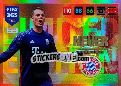 Sticker Manuel Neuer - FIFA 365: 2016-2017. Adrenalyn XL n. LE-MN - Panini