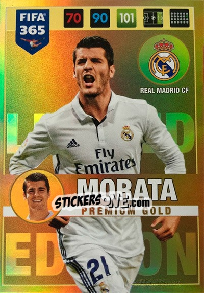 Sticker Álvaro Morata - FIFA 365: 2016-2017. Adrenalyn XL n. LE-MOR - Panini