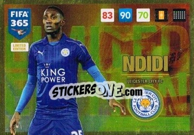 Sticker Wilfred Ndidi - FIFA 365: 2016-2017. Adrenalyn XL n. LEU-WN - Panini