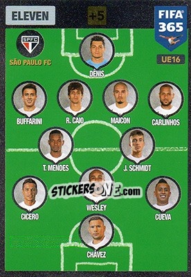 Sticker Eleven 4-2-3-1 - FIFA 365: 2016-2017. Adrenalyn XL n. UE16 - Panini