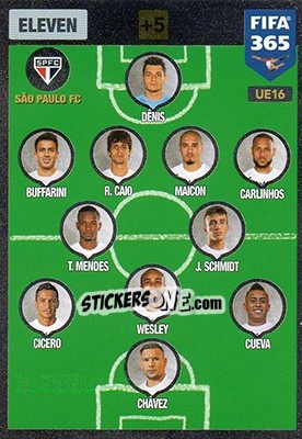 Sticker Eleven 4-2-3-1 - FIFA 365: 2016-2017. Adrenalyn XL - Panini