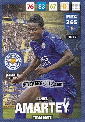 Sticker Daniel Amartey - FIFA 365: 2016-2017. Adrenalyn XL n. UE17 - Panini