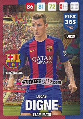 Sticker Lucas Digne - FIFA 365: 2016-2017. Adrenalyn XL n. UE25 - Panini