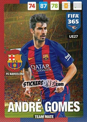 Sticker André Gomes - FIFA 365: 2016-2017. Adrenalyn XL n. UE27 - Panini