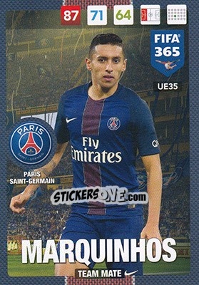 Sticker Marquinhos - FIFA 365: 2016-2017. Adrenalyn XL n. UE35 - Panini