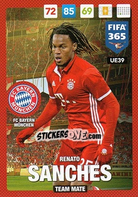 Sticker Renato Sanches - FIFA 365: 2016-2017. Adrenalyn XL n. UE39 - Panini
