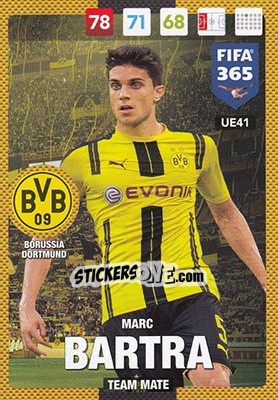 Sticker Marc Bartra - FIFA 365: 2016-2017. Adrenalyn XL n. UE41 - Panini