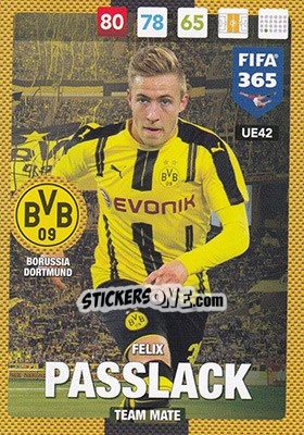 Sticker Felix Passlack - FIFA 365: 2016-2017. Adrenalyn XL n. UE42 - Panini