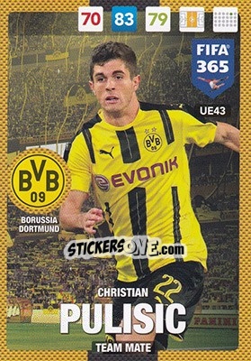 Sticker Christian Pulisic - FIFA 365: 2016-2017. Adrenalyn XL n. UE43 - Panini