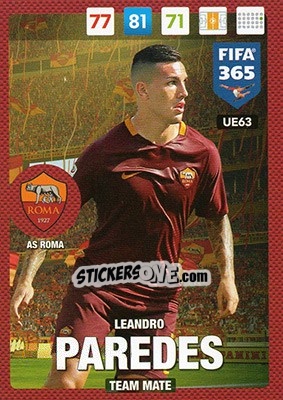 Sticker Leandro Paredes - FIFA 365: 2016-2017. Adrenalyn XL n. UE63 - Panini