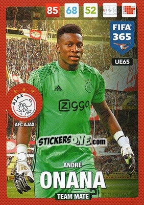 Sticker André Onana - FIFA 365: 2016-2017. Adrenalyn XL n. UE65 - Panini