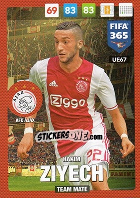 Sticker Hakim Ziyech - FIFA 365: 2016-2017. Adrenalyn XL n. UE67 - Panini
