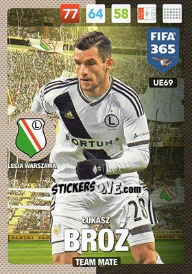 Sticker Lukasz Broź - FIFA 365: 2016-2017. Adrenalyn XL - Panini
