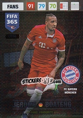 Sticker Jérôme Boateng - FIFA 365: 2016-2017. Adrenalyn XL n. UE96 - Panini