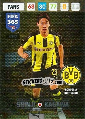 Sticker Shinji Kagawa - FIFA 365: 2016-2017. Adrenalyn XL n. UE97 - Panini