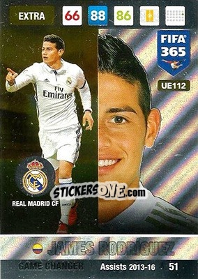Sticker James Rodríguez - FIFA 365: 2016-2017. Adrenalyn XL n. UE112 - Panini