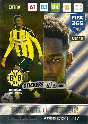 Sticker Ousmane Dembélé - FIFA 365: 2016-2017. Adrenalyn XL n. UE115 - Panini