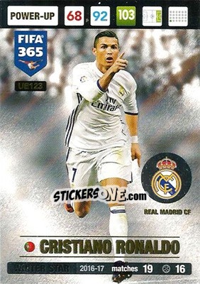 Sticker Cristiano Ronaldo - FIFA 365: 2016-2017. Adrenalyn XL n. UE123 - Panini