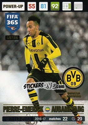 Sticker Pierre-Emerick Aubameyang - FIFA 365: 2016-2017. Adrenalyn XL n. UE126 - Panini