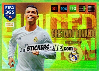 Sticker Cristiano Ronaldo - FIFA 365: 2016-2017. Adrenalyn XL - Panini