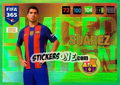 Sticker Luis Suárez - FIFA 365: 2016-2017. Adrenalyn XL n. XXL-LS - Panini