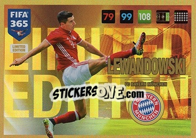 Sticker Robert Lewandowski - FIFA 365: 2016-2017. Adrenalyn XL n. XXL-RL - Panini