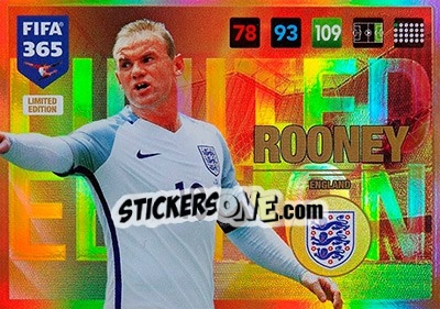 Sticker Wayne Rooney - FIFA 365: 2016-2017. Adrenalyn XL n. XXL-WR - Panini